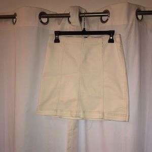 Free People Cream Mini Skirt